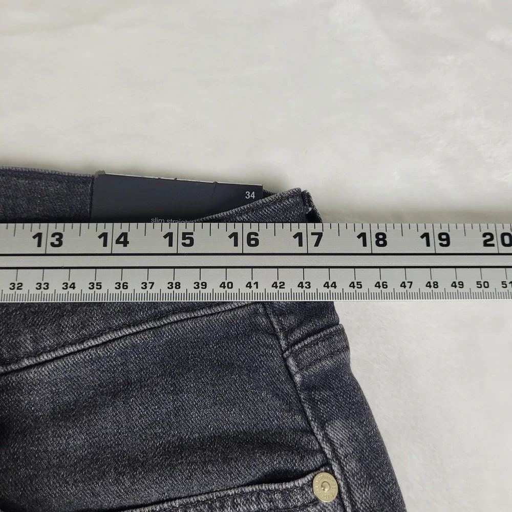 7 For All Mankind Slimmy Jeans Men's‎ 34x30 Black Cotton Cashmere Blend Japan